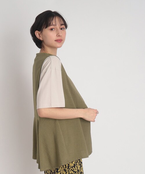 DRESKIP（ドレスキップ）の「◆【セットアップ可/洗える】大人可愛く体型カバー！麻調ペプラムジレ（ベスト・レディース・カーキ/ベージュ/ネイビー・02/03）」の22枚目の写真