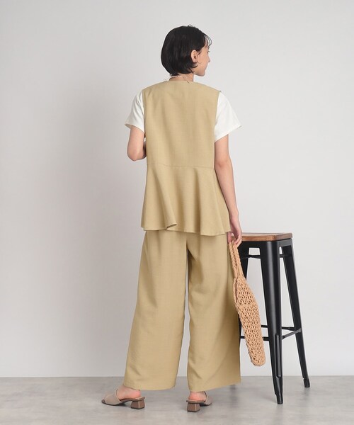 DRESKIP（ドレスキップ）の「◆【セットアップ可/洗える】大人可愛く体型カバー！麻調ペプラムジレ（ベスト・レディース・カーキ/ベージュ/ネイビー・02/03）」の16枚目の写真