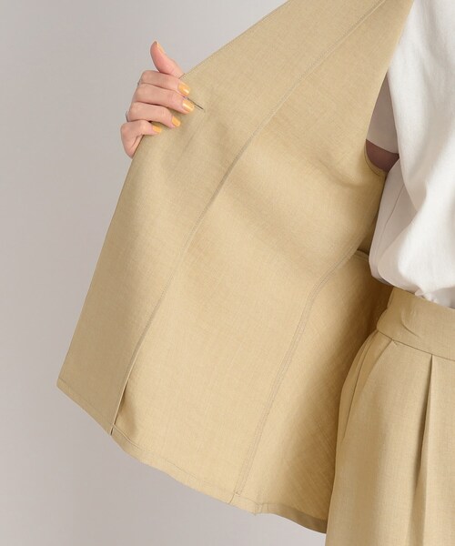 DRESKIP（ドレスキップ）の「◆【セットアップ可/洗える】大人可愛く体型カバー！麻調ペプラムジレ（ベスト・レディース・カーキ/ベージュ/ネイビー・02/03）」の10枚目の写真