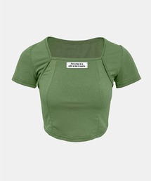 SONA | Cozy&Kitsch フロントラベルピンタックTシャツ(Tシャツ/カットソー)