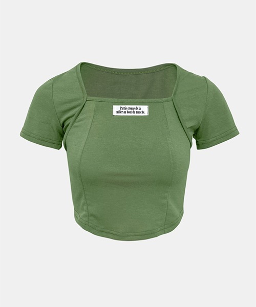 SONA（ソナ）の「Cozy＆Kitsch フロントラベルピンタックTシャツ（Tシャツ/カットソー・レディース・ピンク/ブラック/オリーブ/アイボリー・FREE）」の8枚目の写真