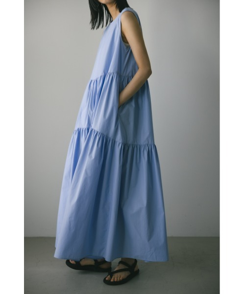 STYLEMIXER(スタイルミキサー)の「ティアードギャザーワンピース(ワンピース・レディース・ホワイト/ブラック/サックスブルー・SMALL/MEDIUM)」の9枚目の写真