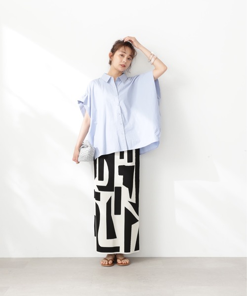 N.（N. Natural Beauty Basic）（エヌエヌナチュラルビューティーベーシック）の「◆ボクシーフォルムブラウス（シャツ/ブラウス・レディース・ブルー/ストライプ/ホワイト/ベージュ/ブルー系その他2・MEDIUM）」の16枚目の写真