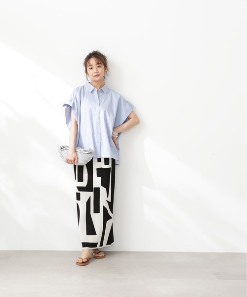 N.（N. Natural Beauty Basic）（エヌエヌナチュラルビューティーベーシック）の「◆ボクシーフォルムブラウス（シャツ/ブラウス・レディース・ブルー/ストライプ/ホワイト/ベージュ/ブルー系その他2・MEDIUM）」の17枚目の写真