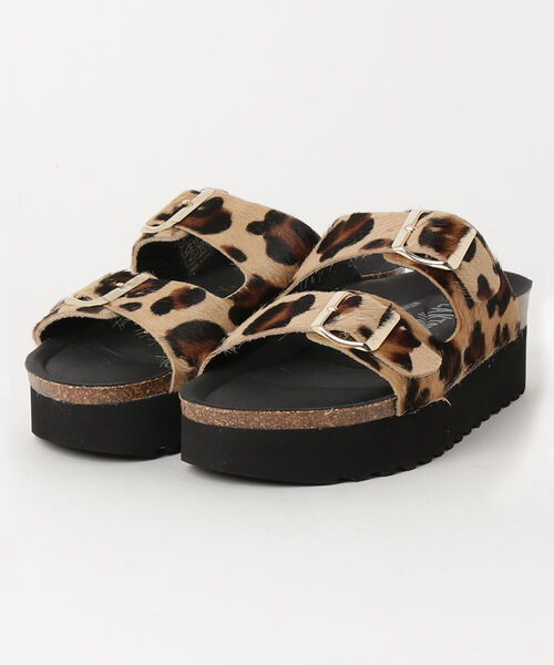 PLAKTON(プラクトン)の「【PLAKTON/プラクトン】ハラコベルト厚底サンダル(サンダル・レディース・ベージュ系その他4/ブラック・37/36)」の5枚目の写真