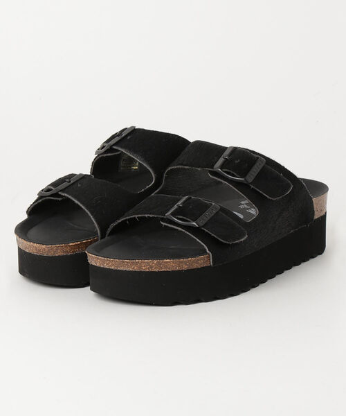 PLAKTON(プラクトン)の「【PLAKTON/プラクトン】ハラコベルト厚底サンダル(サンダル・レディース・ベージュ系その他4/ブラック・37/36)」の6枚目の写真