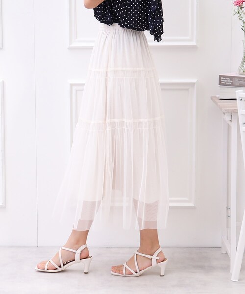 couture brooch（クチュールブローチ）の「◆【大人レディなチュールスカート】チュールティアードスカート（スカート・レディース・ブラック/パープル/オフホワイト・38/42）」の10枚目の写真