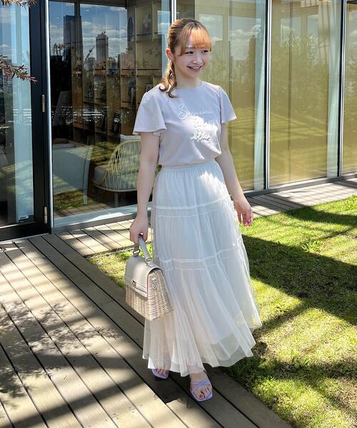 couture brooch（クチュールブローチ）の「◆【大人レディなチュールスカート】チュールティアードスカート（スカート・レディース・ブラック/パープル/オフホワイト・38/42）」の13枚目の写真