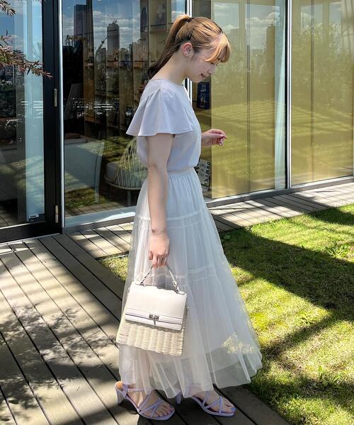 couture brooch（クチュールブローチ）の「◆【大人レディなチュールスカート】チュールティアードスカート（スカート・レディース・ブラック/パープル/オフホワイト・38/42）」の14枚目の写真