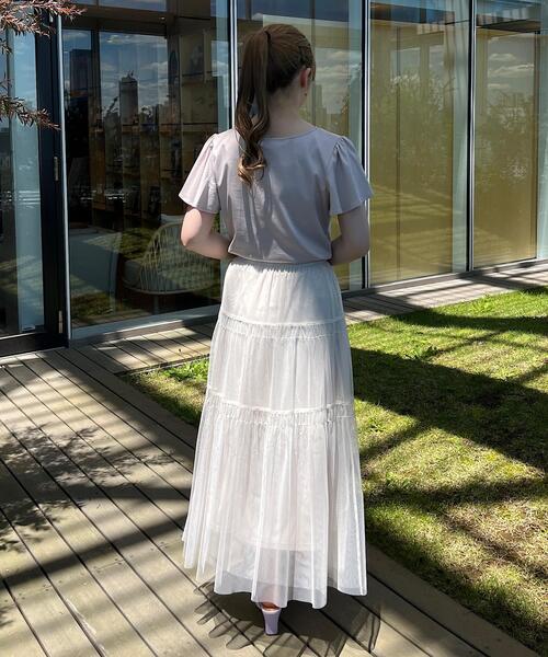 couture brooch（クチュールブローチ）の「◆【大人レディなチュールスカート】チュールティアードスカート（スカート・レディース・ブラック/パープル/オフホワイト・38/42）」の15枚目の写真