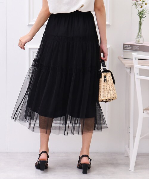 couture brooch（クチュールブローチ）の「◆【大人レディなチュールスカート】チュールティアードスカート（スカート・レディース・ブラック/パープル/オフホワイト・38/42）」の21枚目の写真