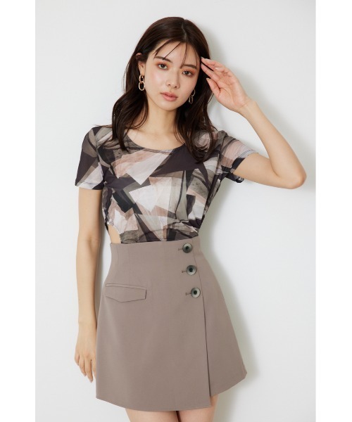 rienda（リエンダ）の「ボタンラップハイウエストショートパンツ
