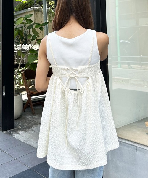 INGNI（イング）の「ぽこぽこキャミチュニック（その他トップス・レディース・アイボリー/ブラック・M）」の11枚目の写真