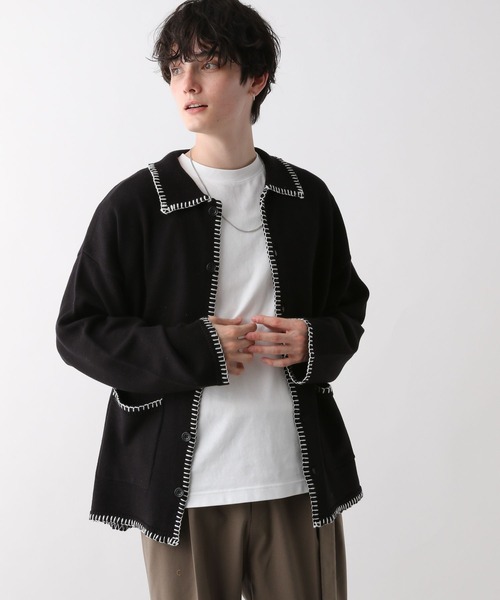 RAGEBLUE（レイジブルー）の「ハンドステッチ/シャツカーディガン（カーディガン/ボレロ・メンズ・ホワイト/ブラック/イエロー/ブルー・MEDIUM/LARGE）」の10枚目の写真