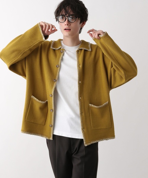 RAGEBLUE（レイジブルー）の「ハンドステッチ/シャツカーディガン（カーディガン/ボレロ・メンズ・ホワイト/ブラック/イエロー/ブルー・MEDIUM/LARGE）」の15枚目の写真