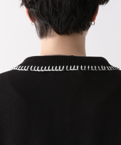 RAGEBLUE（レイジブルー）の「ハンドステッチ/シャツカーディガン（カーディガン/ボレロ・メンズ・ホワイト/ブラック/イエロー/ブルー・MEDIUM/LARGE）」の14枚目の写真