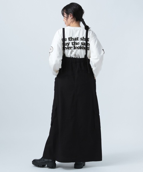 BAYFLOW(ベイフロー)の「グラフィックロングTシャツ(Tシャツ/カットソー・レディース・オフホワイト/チャコール/パープル・FREE)」の4枚目の写真