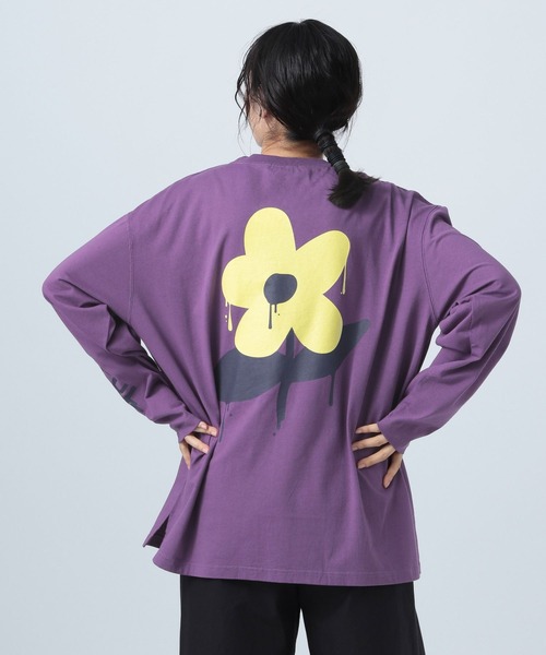 BAYFLOW(ベイフロー)の「グラフィックロングTシャツ(Tシャツ/カットソー・レディース・オフホワイト/チャコール/パープル・FREE)」の14枚目の写真