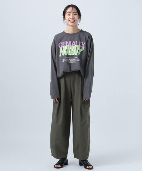 BAYFLOW(ベイフロー)の「グラフィックロングTシャツ(Tシャツ/カットソー・レディース・オフホワイト/チャコール/パープル・FREE)」の16枚目の写真
