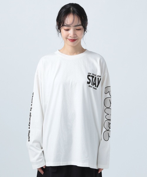BAYFLOW(ベイフロー)の「グラフィックロングTシャツ(Tシャツ/カットソー・レディース・オフホワイト/チャコール/パープル・FREE)」の19枚目の写真