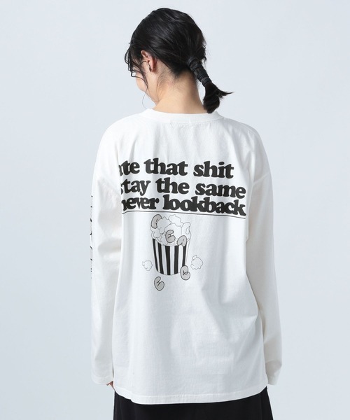 BAYFLOW(ベイフロー)の「グラフィックロングTシャツ(Tシャツ/カットソー・レディース・オフホワイト/チャコール/パープル・FREE)」の21枚目の写真