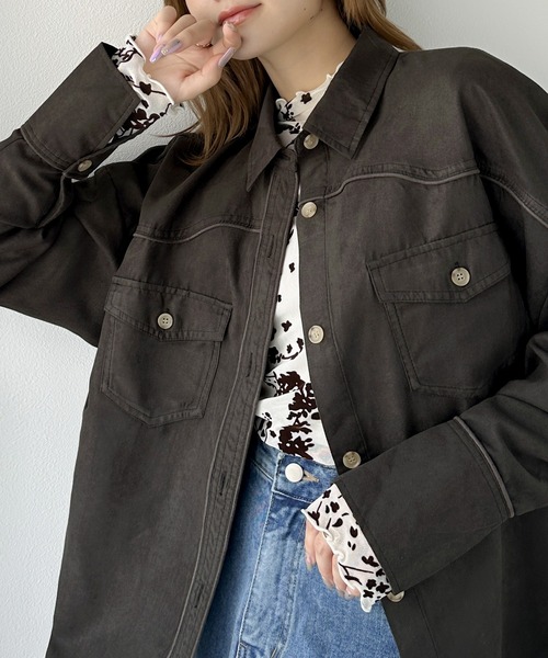 classicalelf（クラシカルエルフ）の「大人シックに映える。花柄フロッキーのシアーハイネックプルオーバー（Tシャツ/カットソー・レディース・ホワイト系その他2/ホワイト系その他/ブラック系その他・LARGE/X-LARGE/SMALL/MEDIUM）」の5枚目の写真