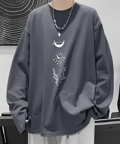 Anchor Smith（アンカー スミス）の「ビッグシルエット デザインプリント 長袖Tシャツ（Tシャツ/カットソー・メンズ・ブラック系3/ホワイト系3/グレー系4/ブラック系2/ブラック系4/ブラック系1/ホワイト系2/ホワイト系4/ホワイト系1/グレー系1/グレー系2/ホワイト/スミクロ/パープル/ブラック/ブルーグリーン・XL/M/L）」の14枚目の写真