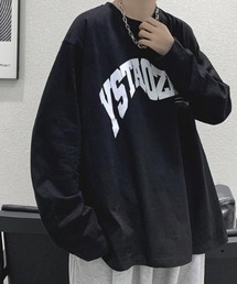 ビッグシルエット デザインプリント 長袖Tシャツ