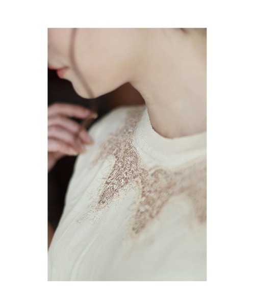 Sawa a la mode(サワアラモード)の「刺繍レースニットトップス(ニット/セーター・レディース・ベージュ・FREE)」の2枚目の写真