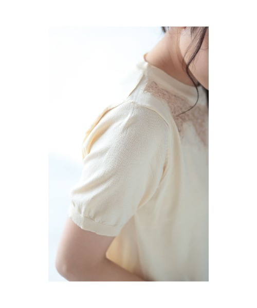 Sawa a la mode(サワアラモード)の「刺繍レースニットトップス(ニット/セーター・レディース・ベージュ・FREE)」の6枚目の写真