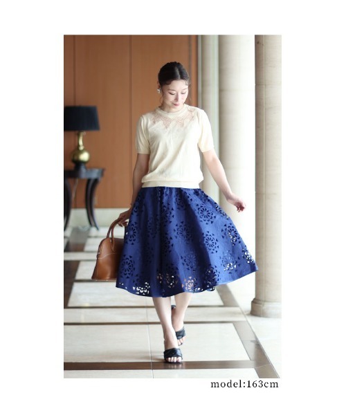 Sawa a la mode(サワアラモード)の「刺繍レースニットトップス(ニット/セーター・レディース・ベージュ・FREE)」の12枚目の写真