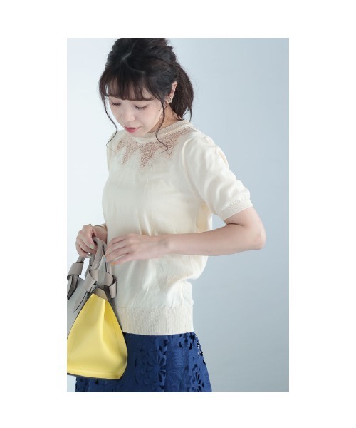 Sawa a la mode(サワアラモード)の「刺繍レースニットトップス(ニット/セーター・レディース・ベージュ・FREE)」の13枚目の写真