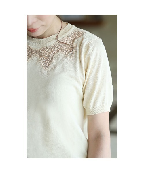Sawa a la mode(サワアラモード)の「刺繍レースニットトップス(ニット/セーター・レディース・ベージュ・FREE)」の16枚目の写真