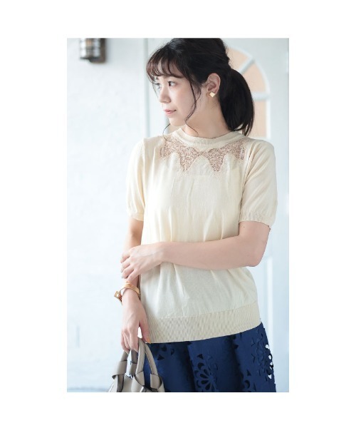Sawa a la mode(サワアラモード)の「刺繍レースニットトップス(ニット/セーター・レディース・ベージュ・FREE)」の19枚目の写真