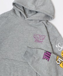 SMILEY FACE/スマイリーフェイス オーバーサイズ 裏起毛 ワンポイント 袖ロゴ バックプリント スウェットプルパーカー フーディー レディース メンズ トレーナー