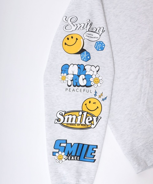 SMILEY FACE(スマイリーフェイス)の「SMILEY FACE/スマイリーフェイス オーバーサイズ 裏起毛 ワンポイント 袖ロゴ バックプリント スウェットプルパーカー フーディー レディース メンズ トレーナー(パーカー・レディース・ネイビー/スミクロ/ブラック/グレー系その他/アッシュグレー/グレー/ブラック系その他/ブルー・M/L/LL)」の21枚目の写真