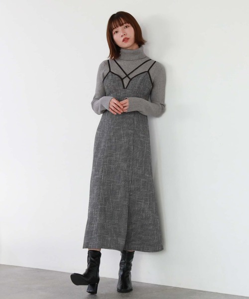 archives（アルシーヴ）の「ポイントチャームタートルリブニット（ニット/セーター・レディース・アイボリー/ブラック/ピンクベージュ/グレー・MEDIUM）」の12枚目の写真