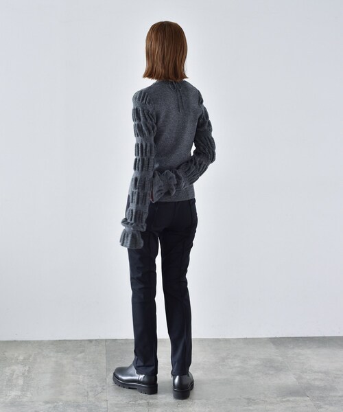 CODE A（コードエー）の「◆CODE A ｜ gathered sleeves knit（ニット/セーター・レディース・グレー/ブラック/ダークパープル・00）」の22枚目の写真