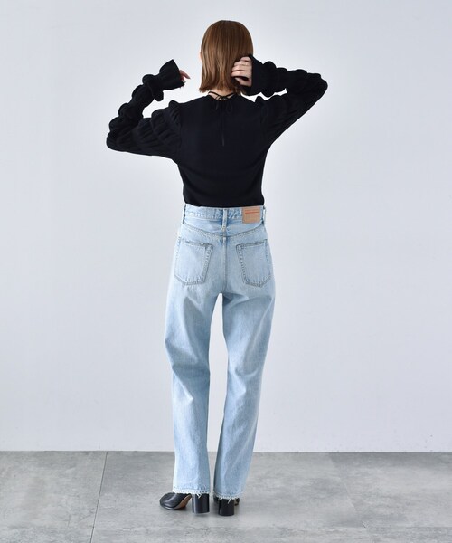 CODE A（コードエー）の「◆CODE A ｜ gathered sleeves knit（ニット/セーター・レディース・グレー/ブラック/ダークパープル・00）」の12枚目の写真