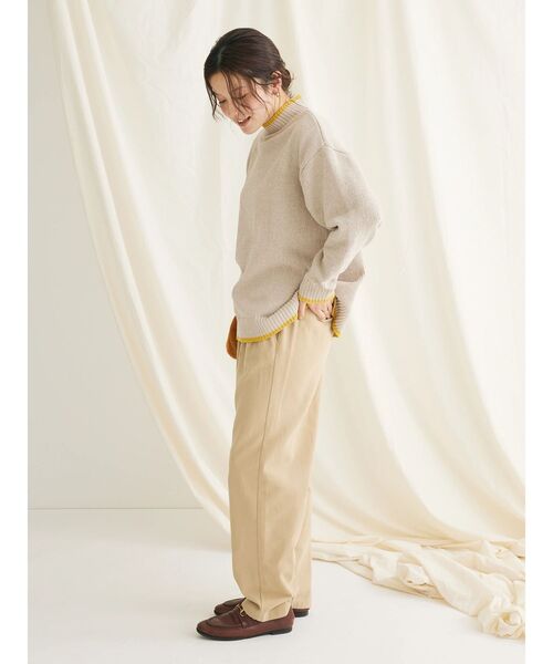 CRAFT STANDARD BOUTIQUE（クラフトスタンダードブティック）の「洗えるモールニット配色プルオーバー（ニット/セーター・レディース・パープル/ブラック/グレイッシュベージュ/マスタード/ブルー/ネイビー・FREE）」の17枚目の写真