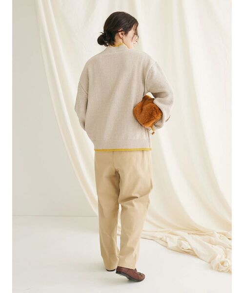 CRAFT STANDARD BOUTIQUE（クラフトスタンダードブティック）の「洗えるモールニット配色プルオーバー（ニット/セーター・レディース・パープル/ブラック/グレイッシュベージュ/マスタード/ブルー/ネイビー・FREE）」の18枚目の写真