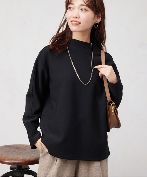 Chez toi(シェトワ)の「リブ切替接結カットジョーゼットプルオーバー(Tシャツ/カットソー・レディース・ブラック/グレイッシュベージュ/グリーン・FREE)」の18枚目の写真
