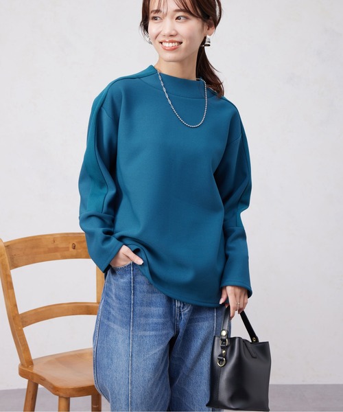 Chez toi(シェトワ)の「リブ切替接結カットジョーゼットプルオーバー(Tシャツ/カットソー・レディース・ブラック/グレイッシュベージュ/グリーン・FREE)」の17枚目の写真