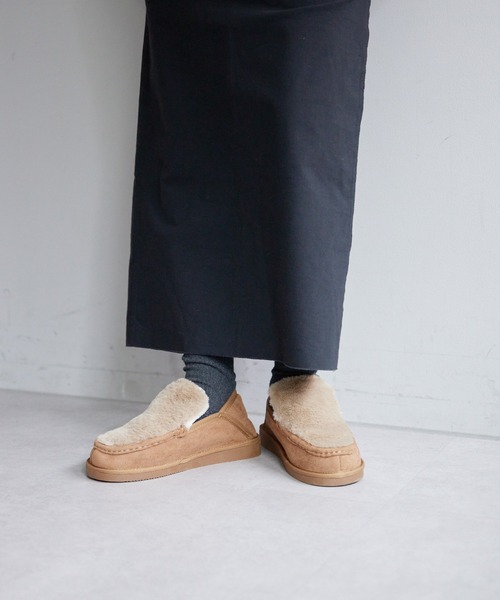 ear PAPILLONNER（イアパピヨネ）の「【MEI(メイ)】モカシン/ファースリッポン（スリッポン・レディース・ベージュ/ブラック・MEDIUM/LARGE）」の15枚目の写真