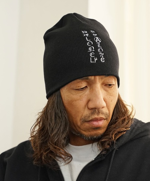 LONELY/論理（ロンリー）の「LONELY(論理)/ロンリー TATE LOGO” BEANIE ビーニー（ニットキャップ/ビーニー・メンズ・ブラック/ネイビー・FREE）」の10枚目の写真