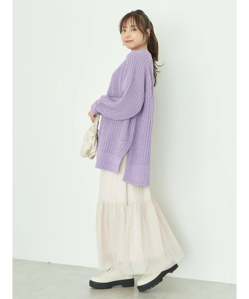 earth music&ecology（アースミュージックアンドエコロジー）の「ティアードチュールスカート（スカート・レディース・ブラック/グレー/ライトベージュ・FREE）」の14枚目の写真