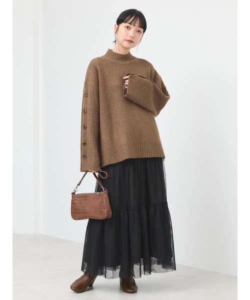 earth music&ecology（アースミュージックアンドエコロジー）の「ティアードチュールスカート（スカート・レディース・ブラック/グレー/ライトベージュ・FREE）」の22枚目の写真