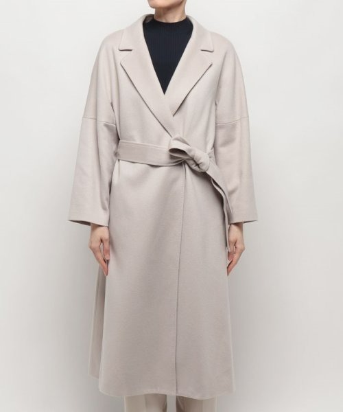 allureville（アルアバイル）の「◇カシミヤビーバーコート（ノーカラーコート・レディース・ブラック/ベージュ/ライトベージュ・2/1）」の10枚目の写真