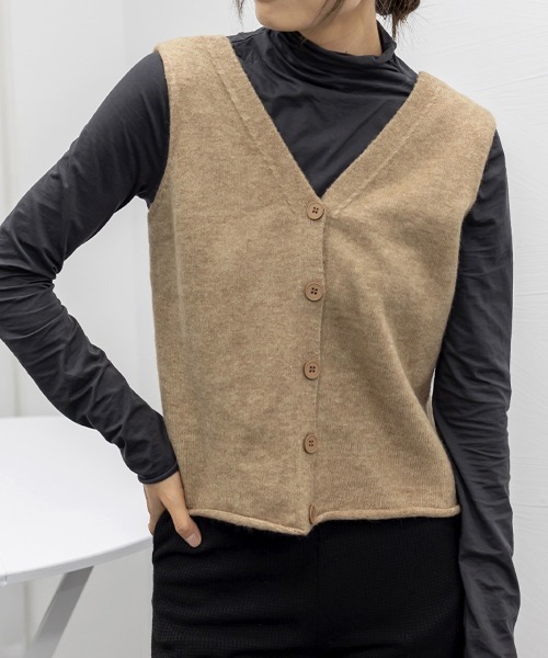 Miniministore(ミニミニストア)の「ニットベスト&カーディガン セットアップ(アンサンブル・レディース・ブラック/ブラウン/ベージュ/モカ/ダークグレー・フリー)」の20枚目の写真