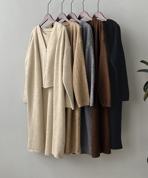 Miniministore(ミニミニストア)の「ニットベスト&カーディガン セットアップ(アンサンブル・レディース・ブラック/ブラウン/ベージュ/モカ/ダークグレー・フリー)」の21枚目の写真